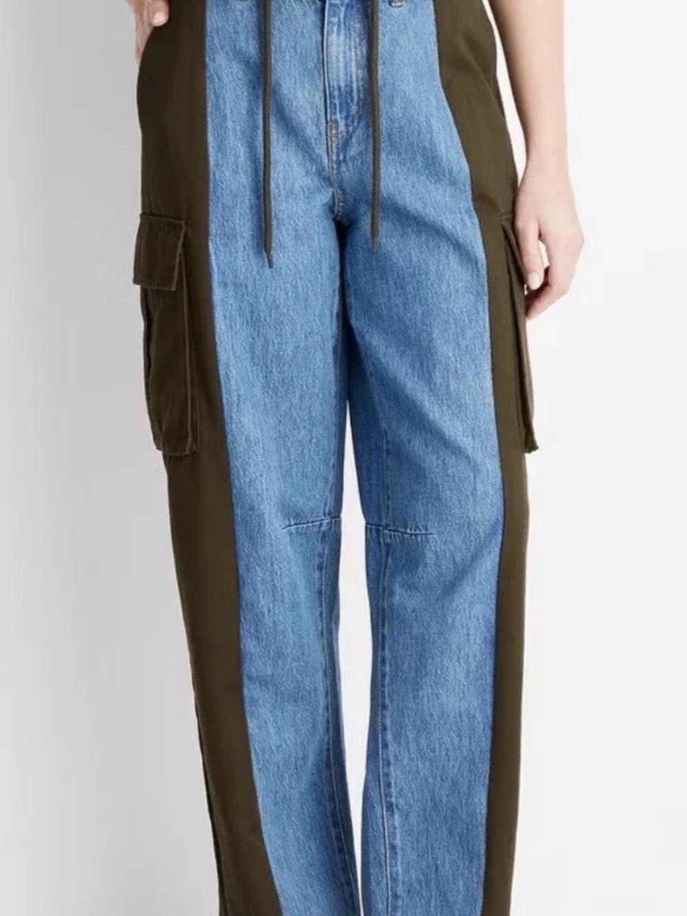 Women's Mid-Rise Barrel Leg Jeans Future Collective Blue Denim Size 8